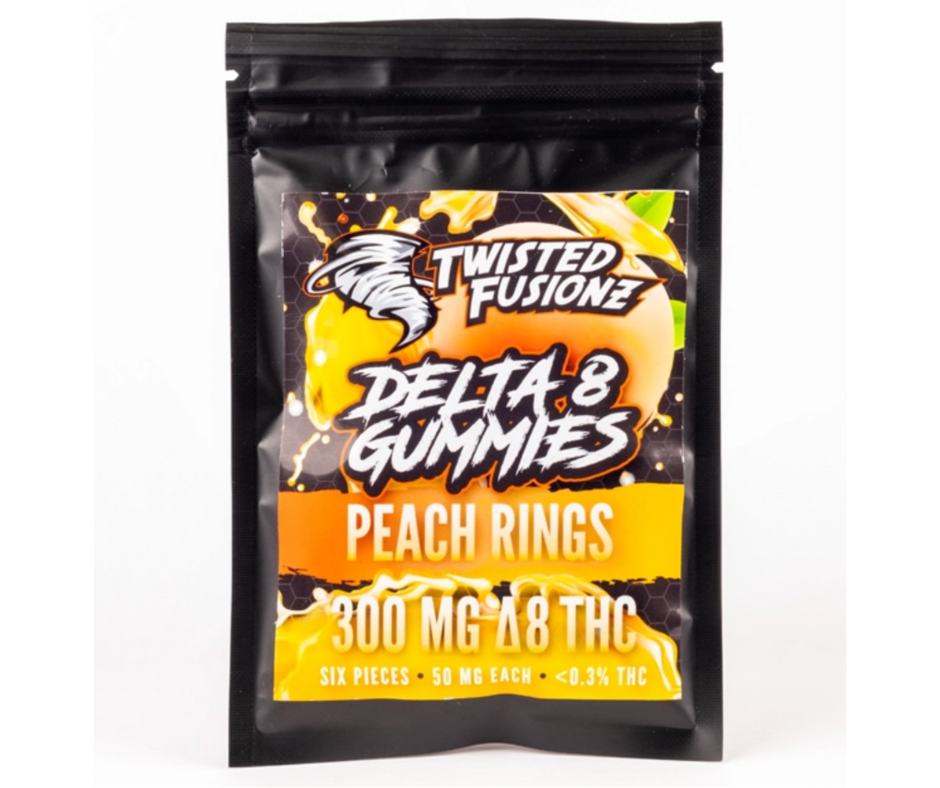 Twisted Fusionz ~ Delta 8 Gummies~PEACH RING 50MG 6 CT